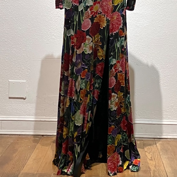 Alice & Olivia Tula Floral-print Devoré-Satin multi-color Tula burnout maxi - Picture 10 of 12